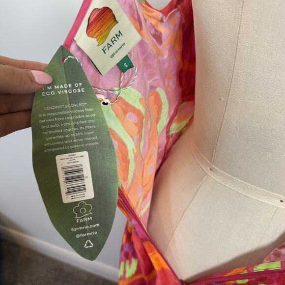 NEW Farm Rio Tropical Print Midi Maxi Dress Cutout Sleeveless Size Small $225 - Picture 15 of 16